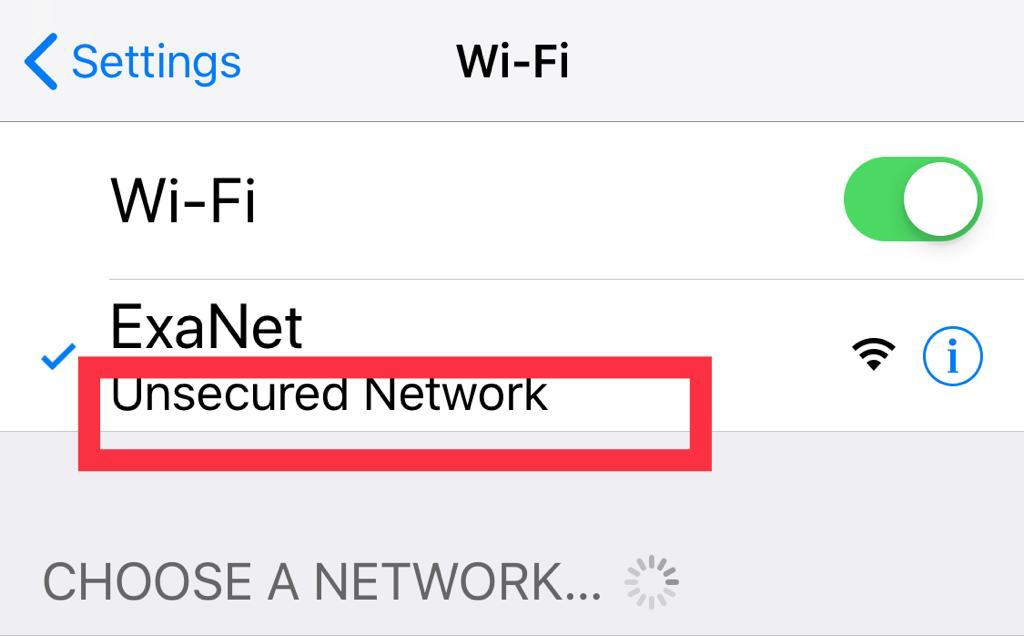 Unsecured Wi-Fi networks